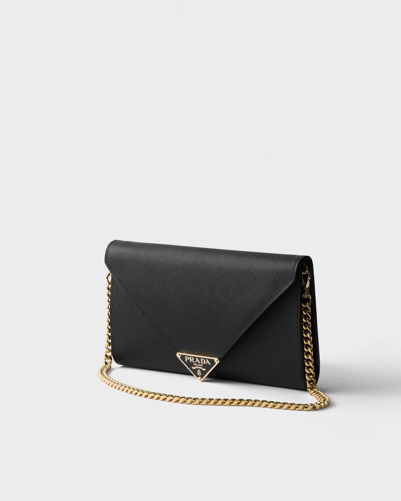 Prada Saffiano leather envelope clutch outlook