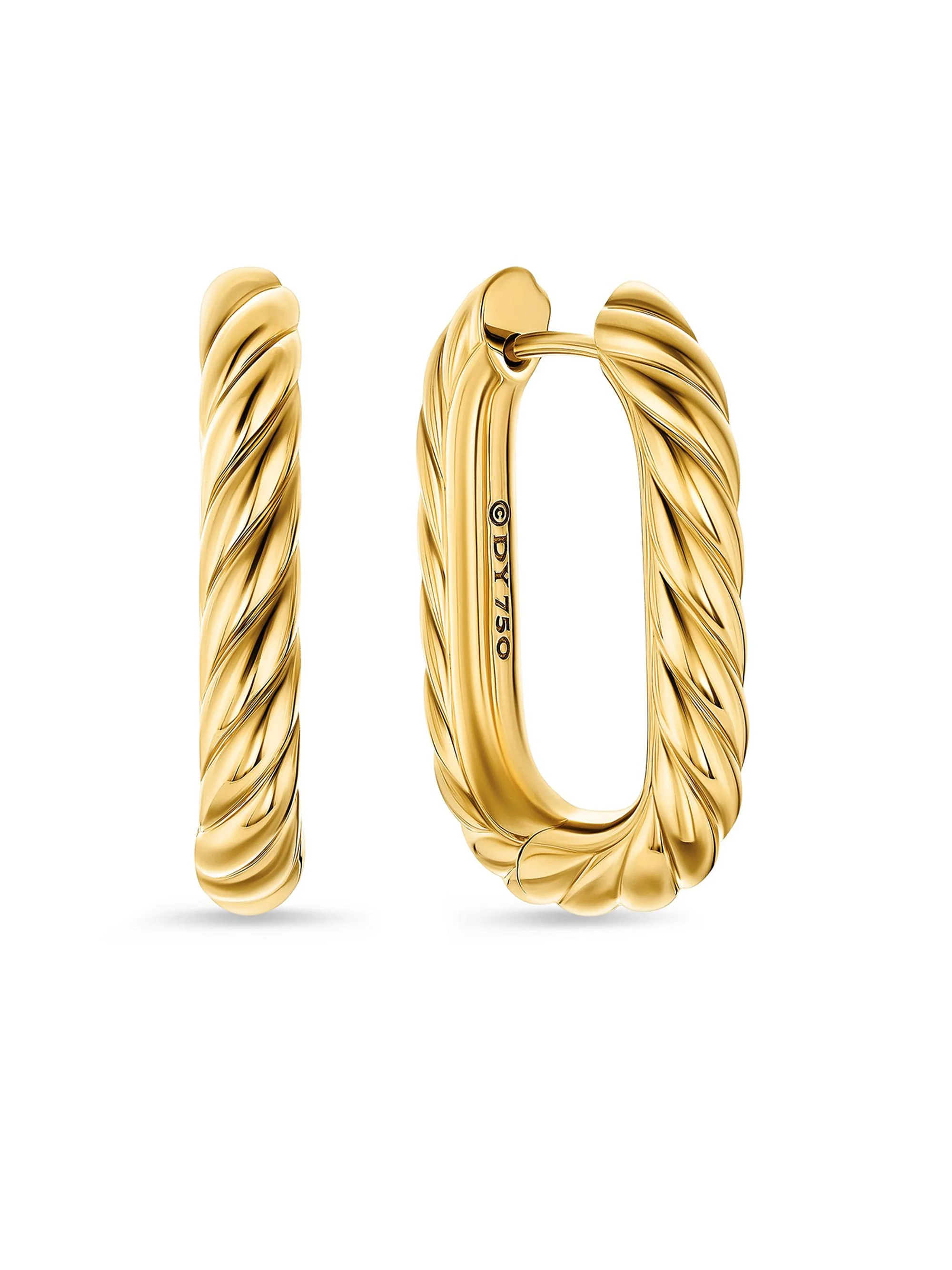 Women's Madison Cable Hoop Earrings in 18K Yellow Gold, 24.3MM - Gold - 1