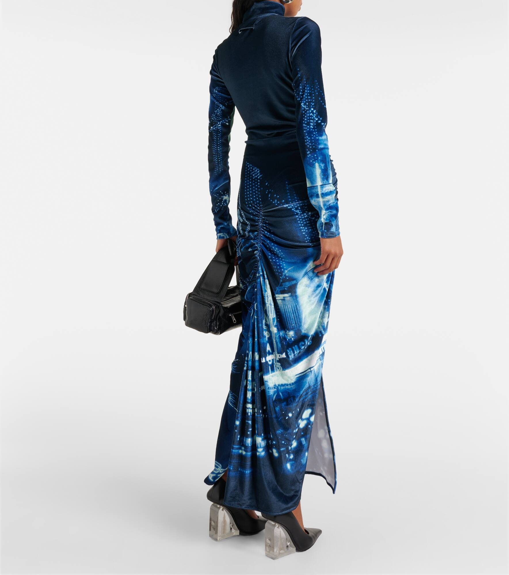 Pigalle printed velvet maxi dress - 3