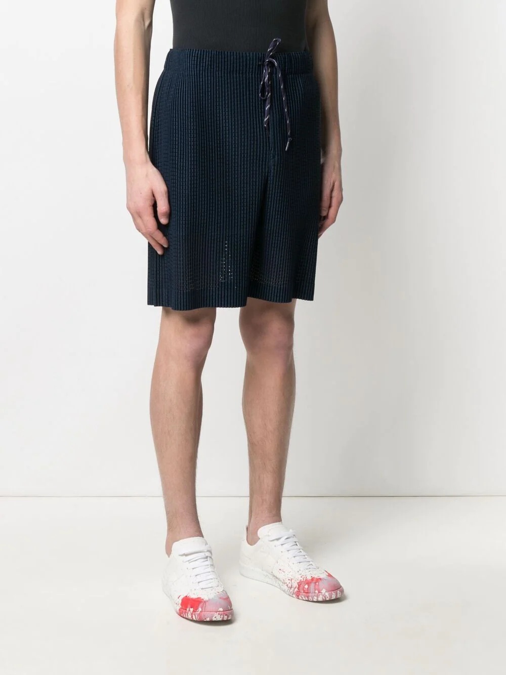 drawstring plissé shorts - 3