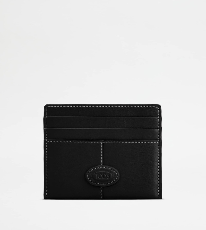 CREDIT CARD HOLDER IN LEATHER - BLACK 1