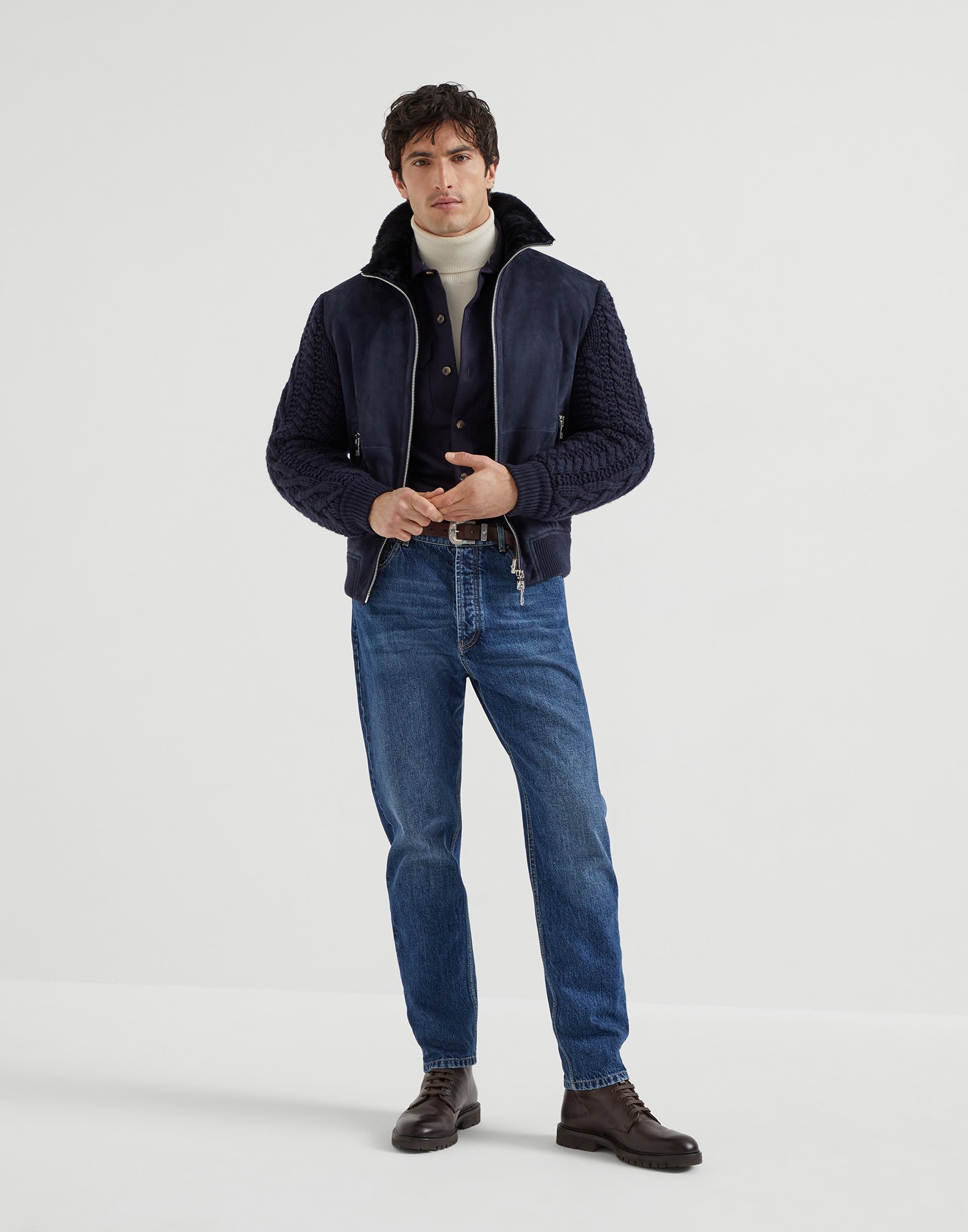 Virgin wool flannel overshirt with chest pockets - 5