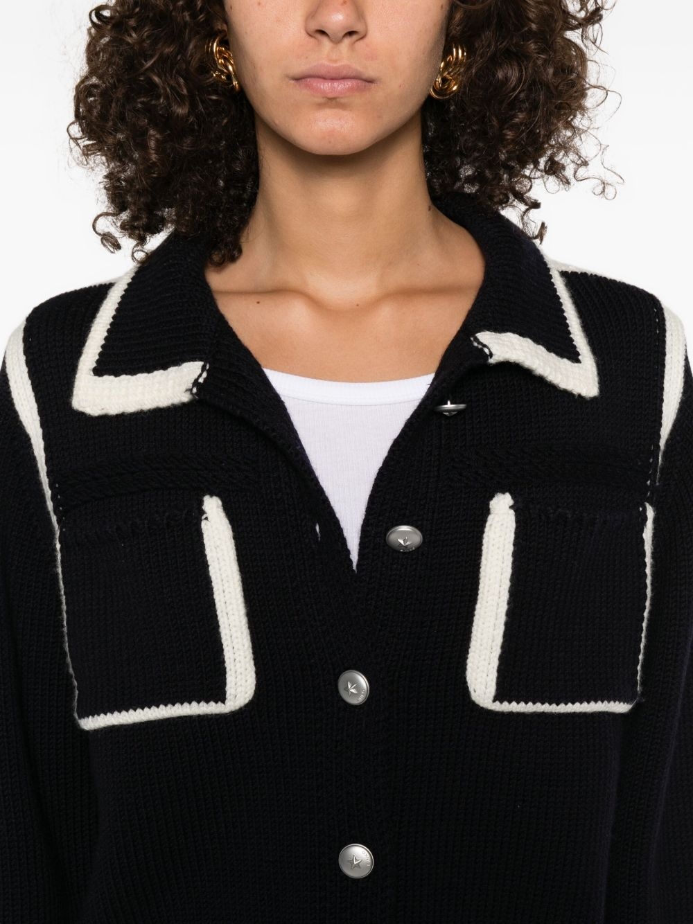 ribbed-knit wool cardigan - 5