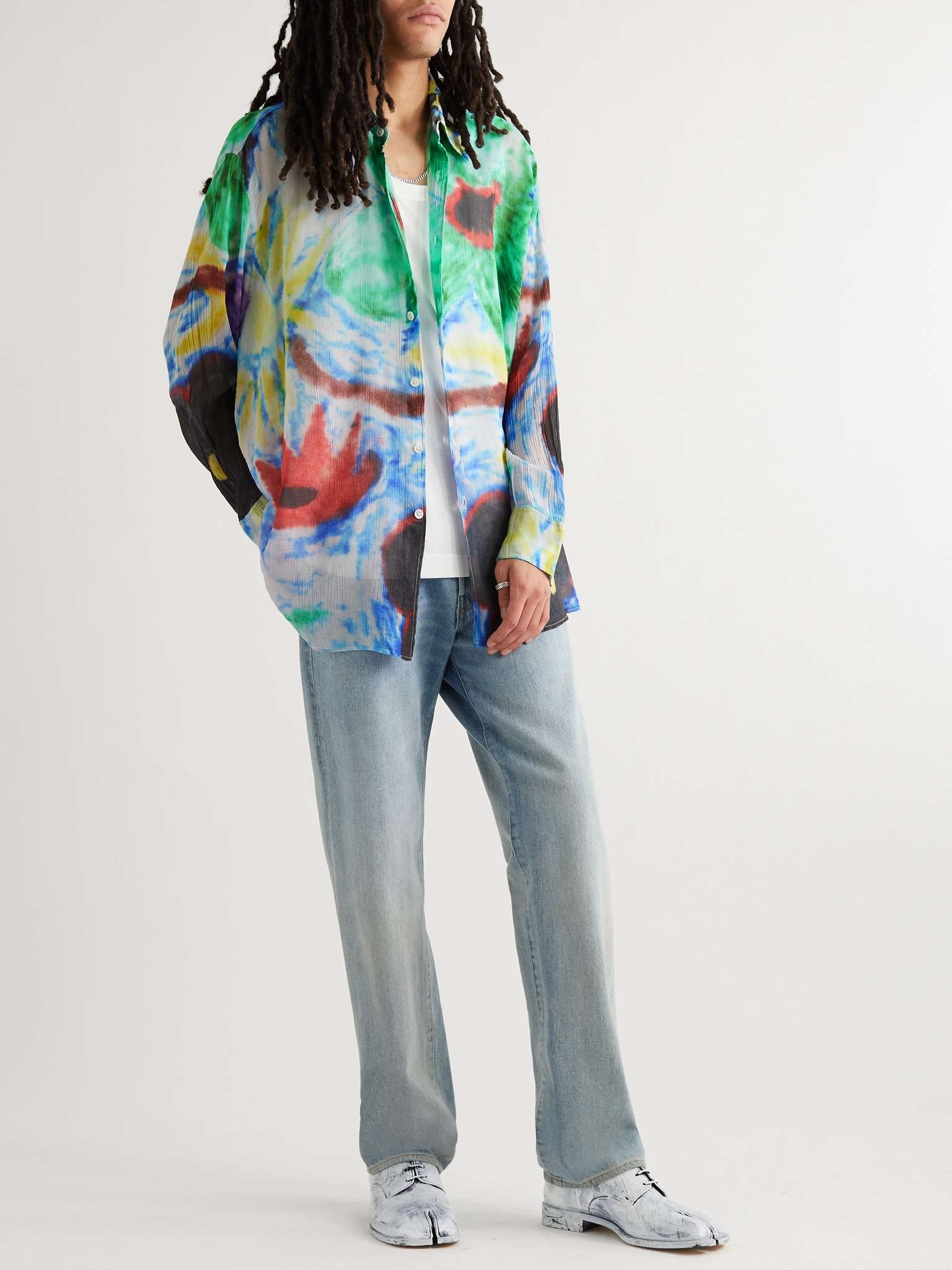 Printed Crinkled Cotton-Blend Voile Shirt - 2