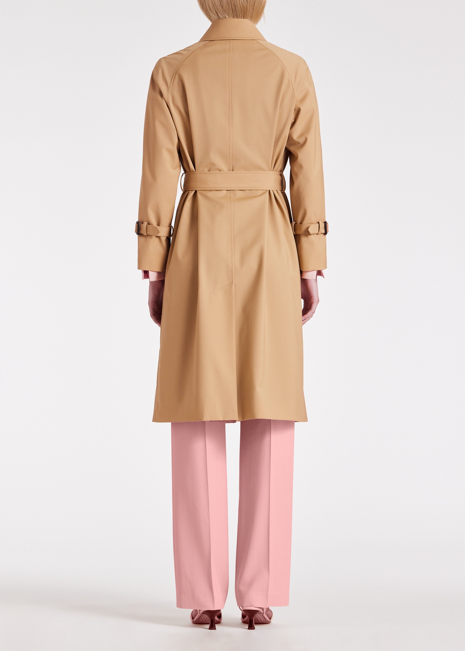 Women's Camel 'Storm System' Wool Belted Mac - 4