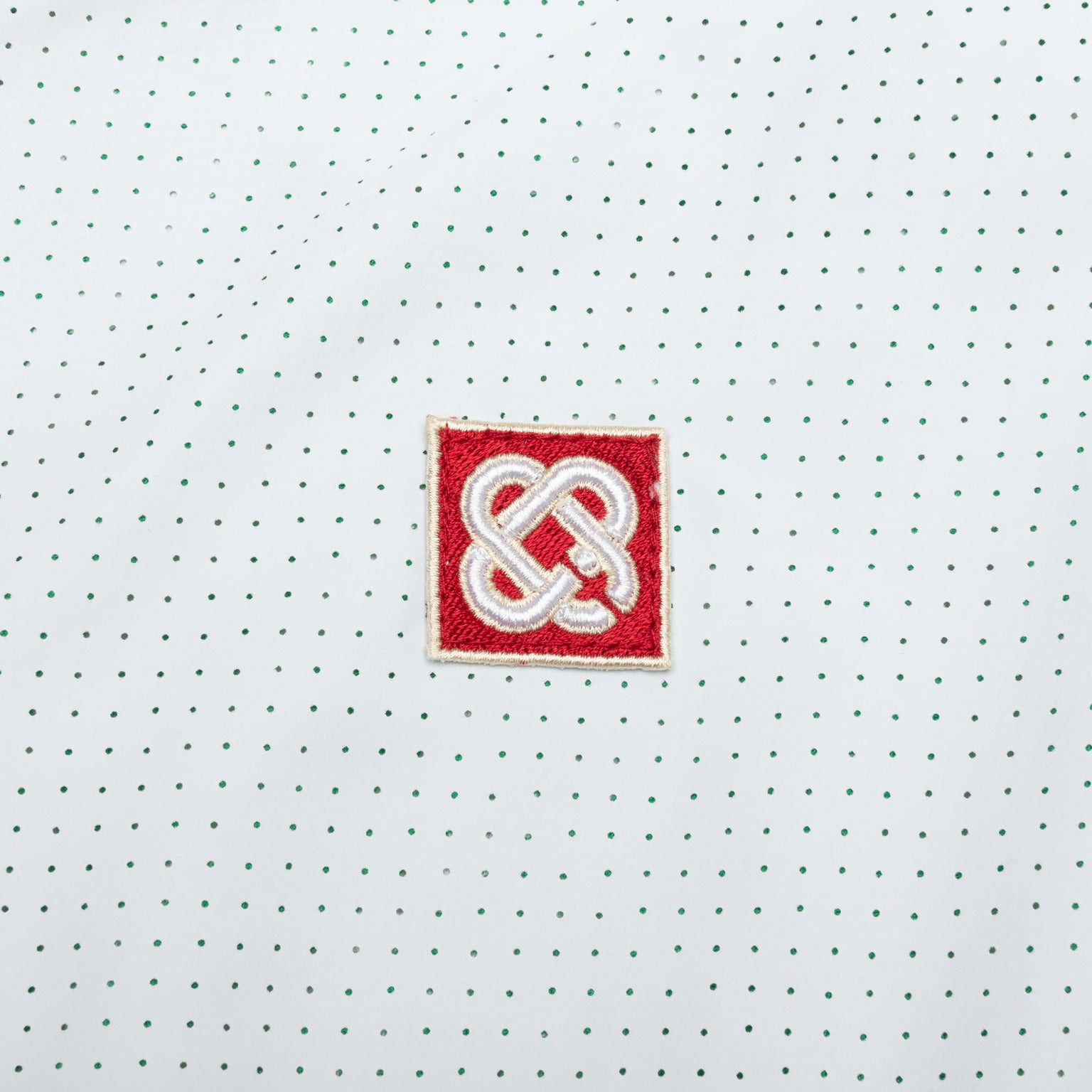 CASABLANCA PERFORATED LAYERED TRACK JACKET - WHITE/GREEN - 4