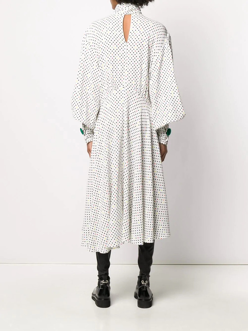 polka dot tie neck dress 4
