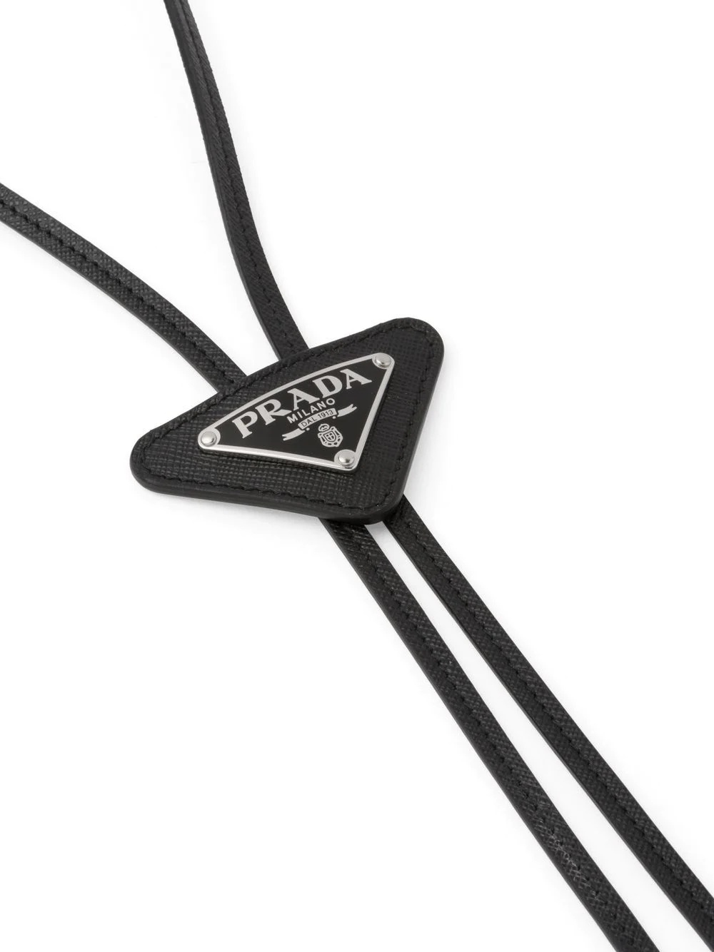 logo-plaque leather bolo tie - 2