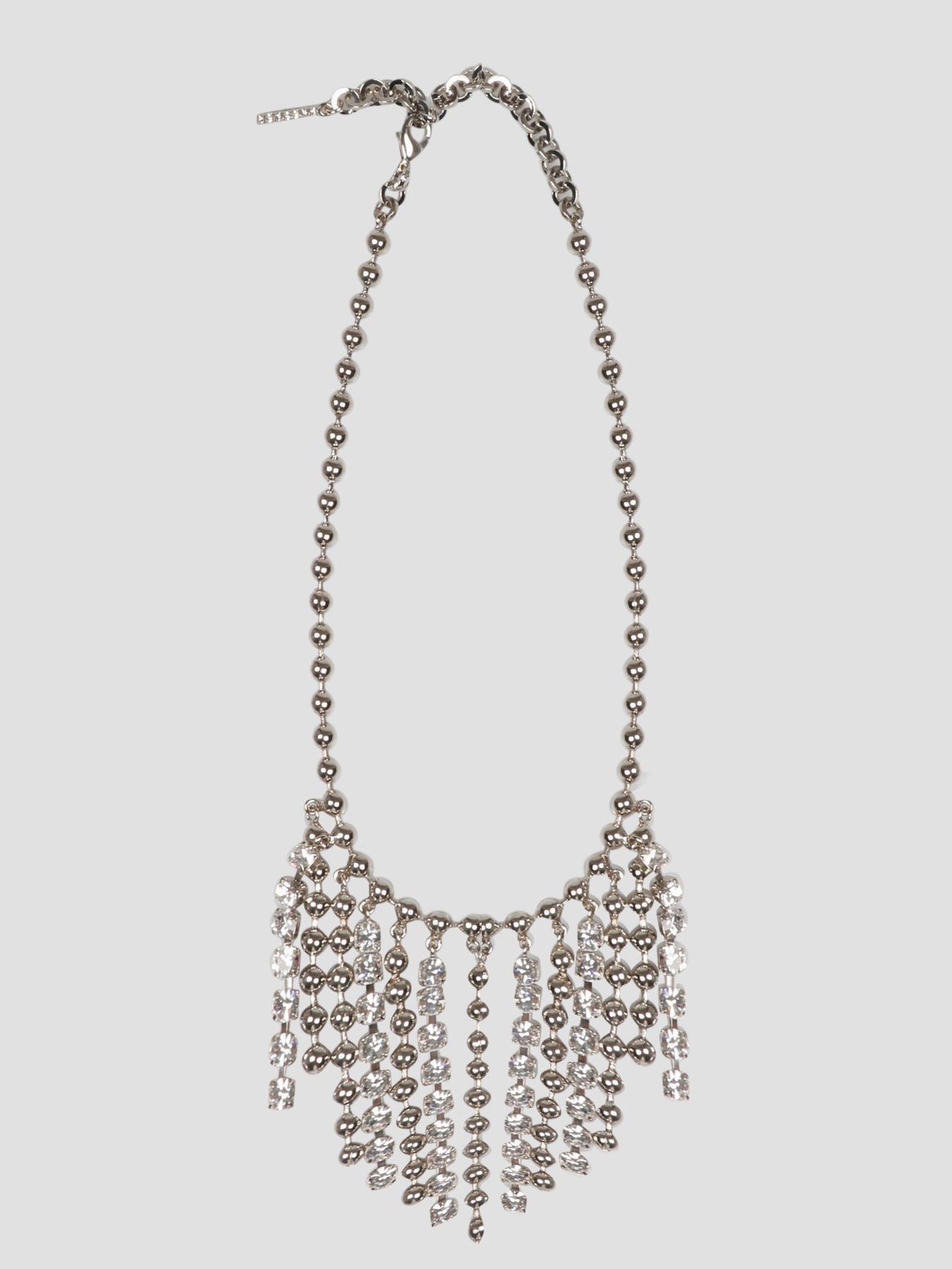 Crystal and chain fringes necklace - 1
