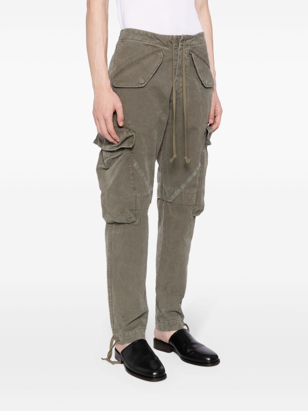 tapered cotton cargo trousers - 3