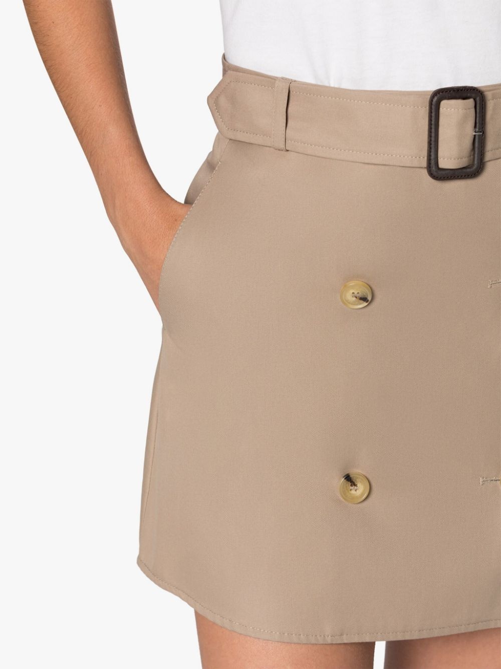 CORBY SAND GABARDINE COTTON SKIRT - 5