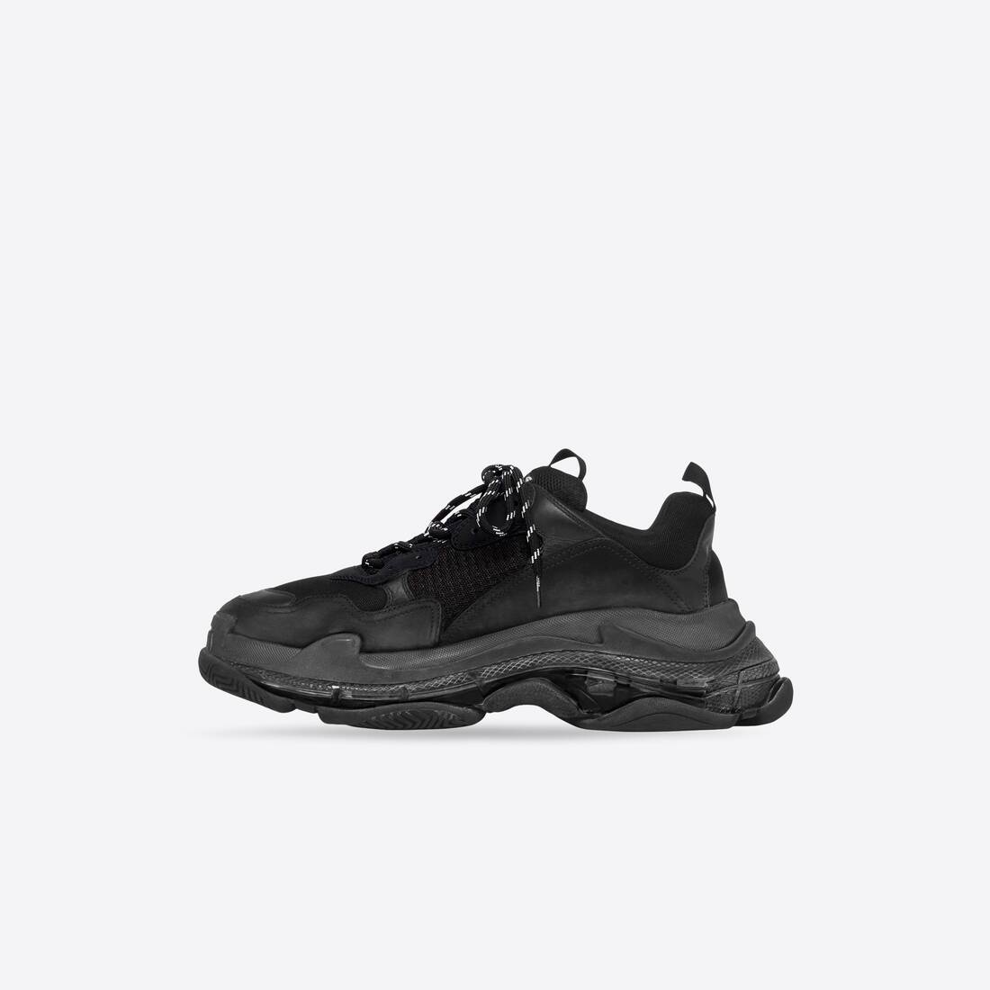 Men's Triple S Sneaker Clear Sole in Black - 5