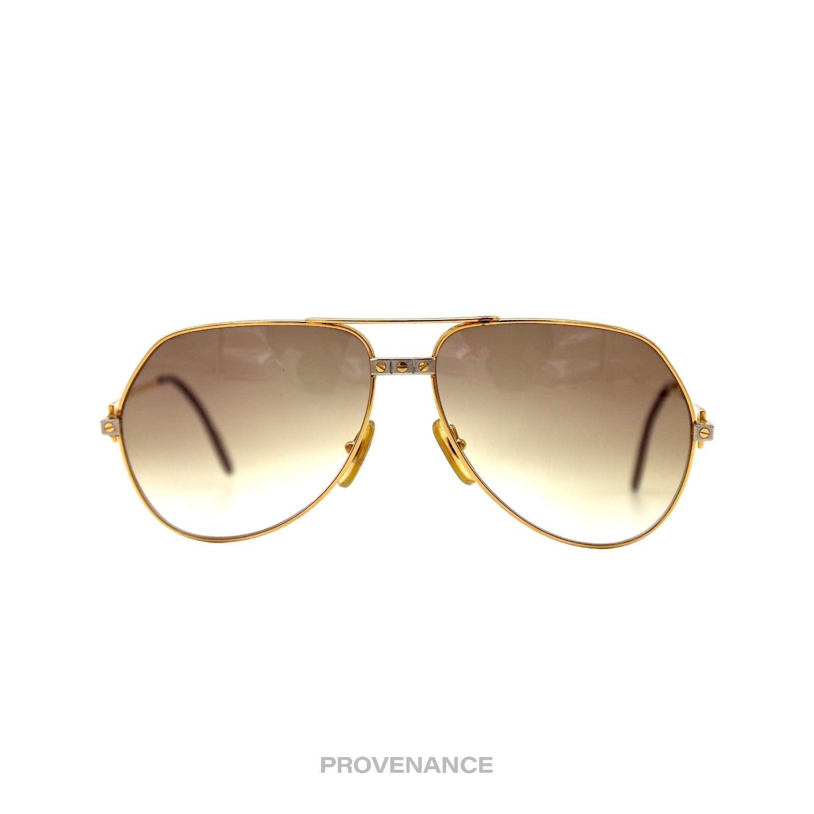 Cartier Vendome Santos Vintage Sunglasses - Gold Brown - 1
