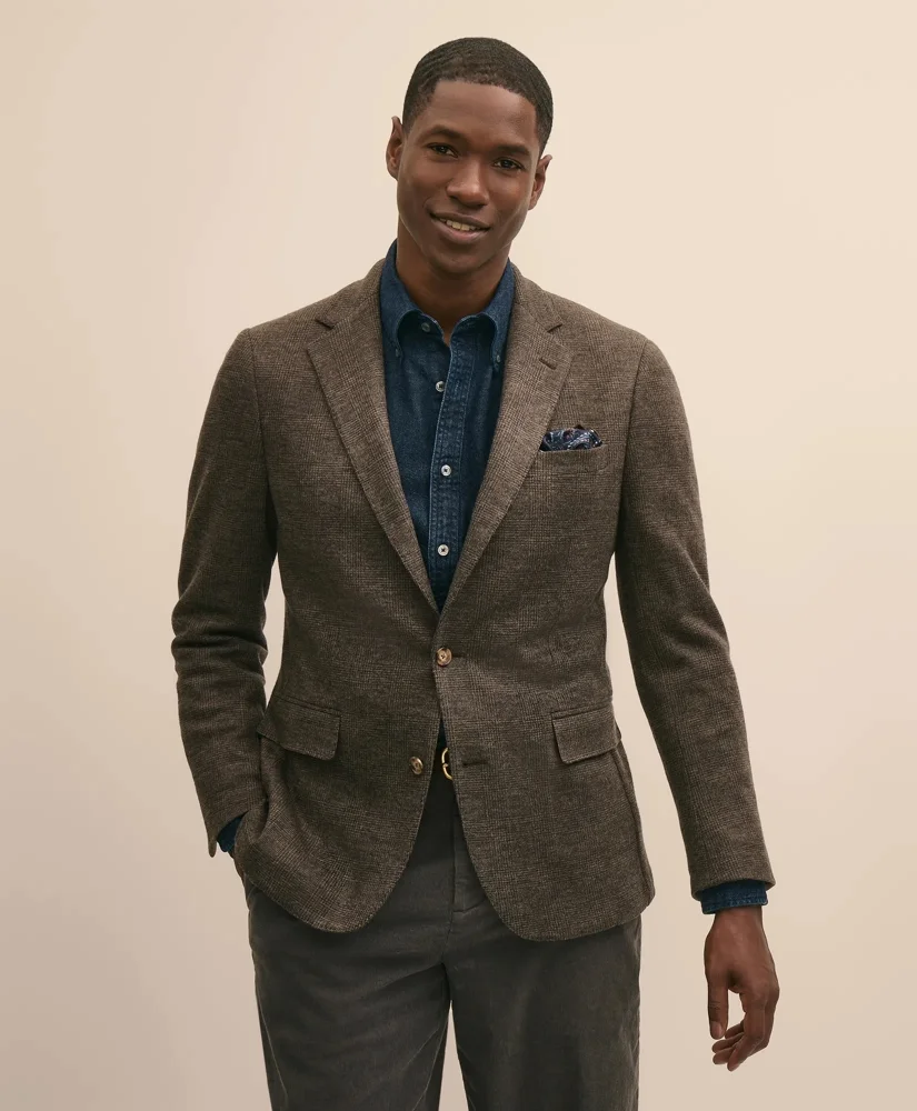 Classic Fit Wool Jacquard Knit Sport Coat - 1