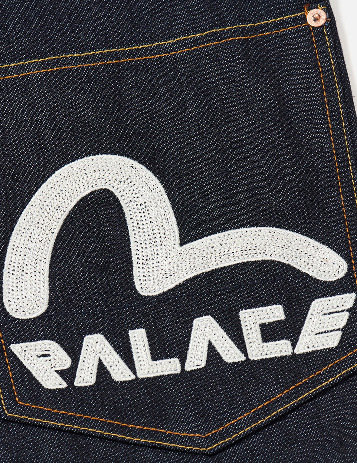 PALACE EVISU Logo Embroidery and Dice Daicock Print Regular Fit Denim Jacket - 3