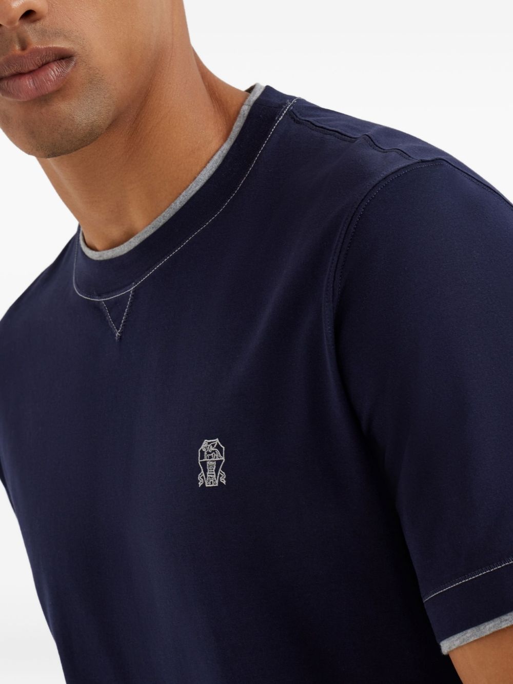 logo-embroidered T-shirt - 6