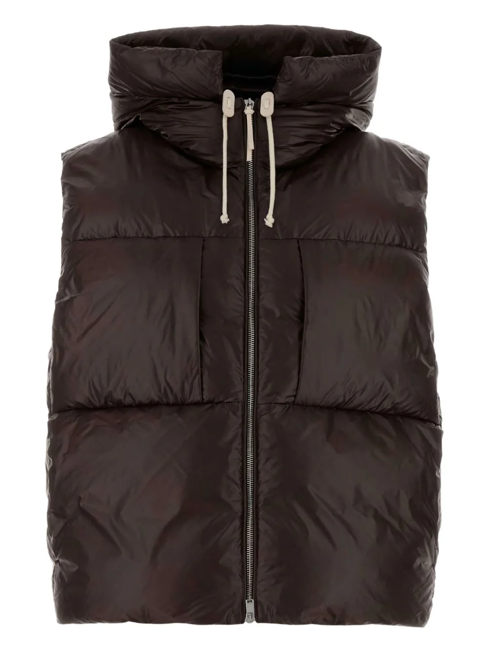hooded quilted gilet - 1