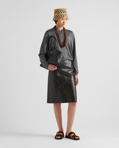 Prada Craquelé leather skirt outlook