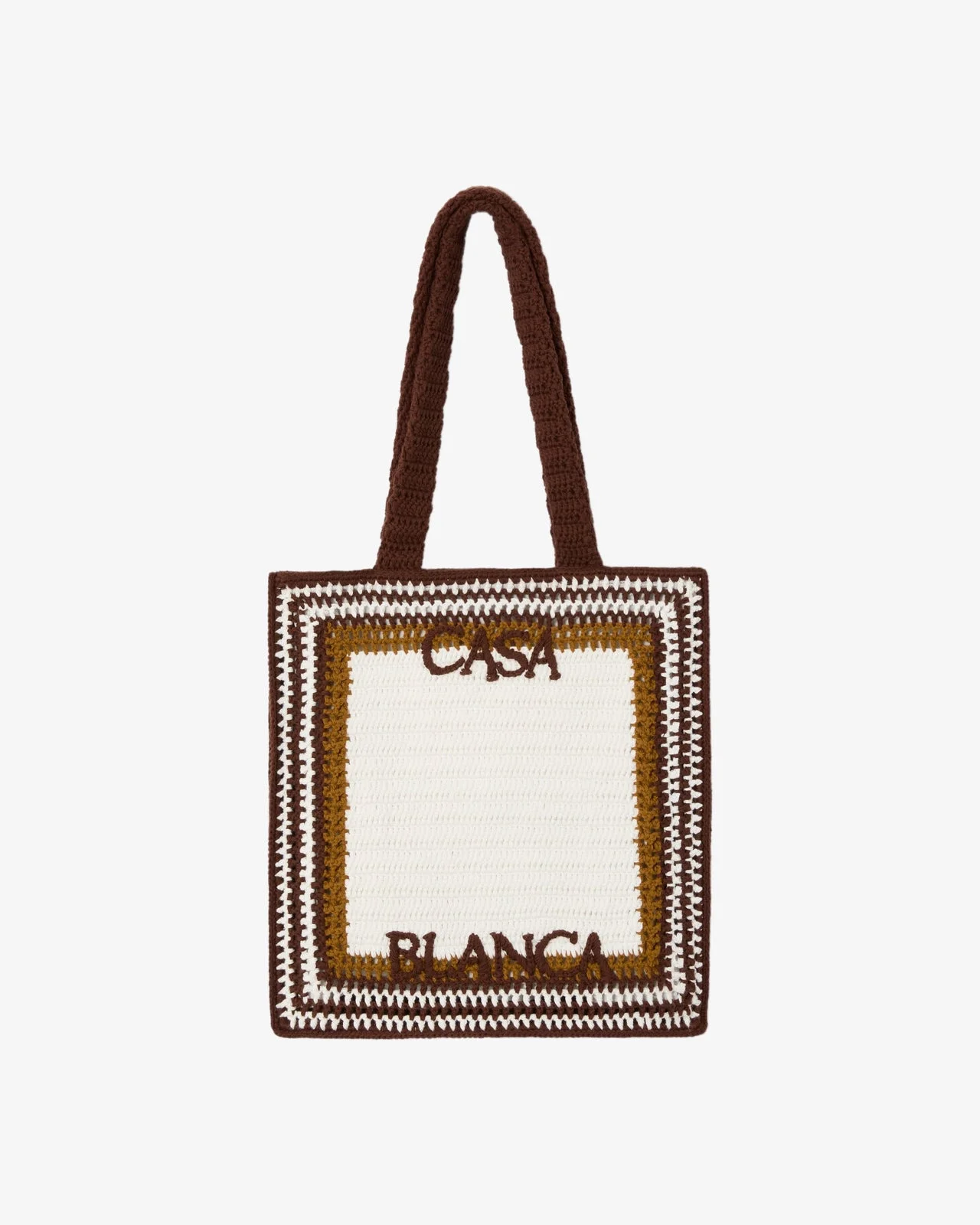 White & Brown Crochet Bag | Casablanca Paris - 1