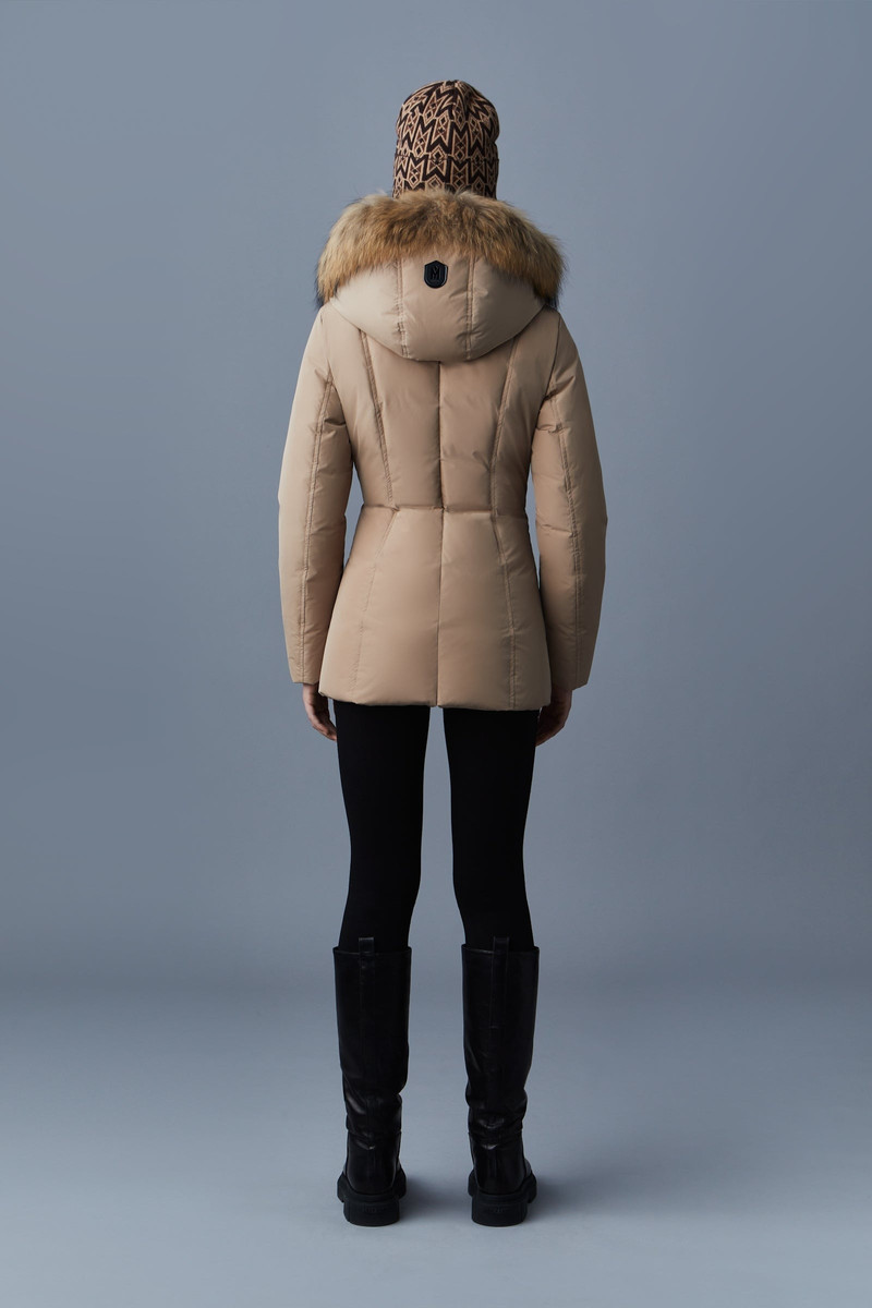 ADALI down coat with natural fur Signature Mackage Collar 4