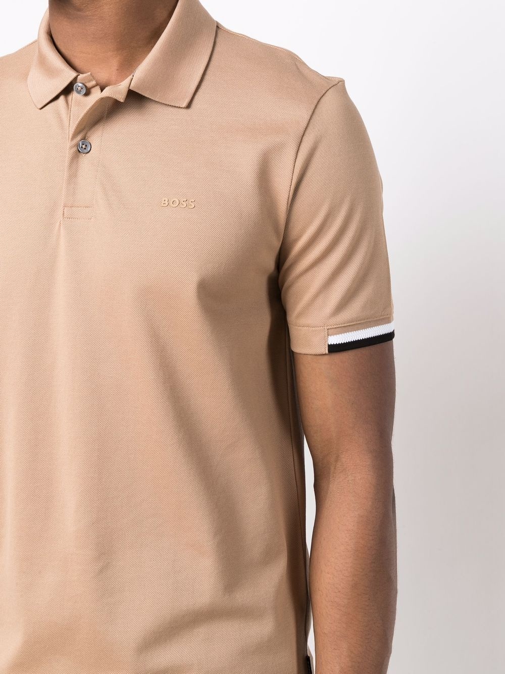 stripe-trimmed polo shirt - 5