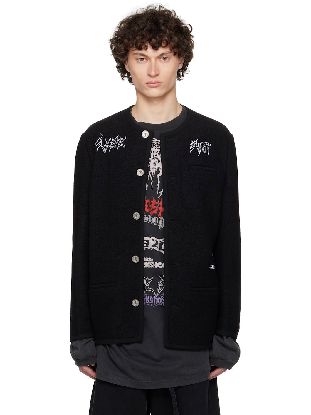 Black 'Ghost Writer' Wool Jacket - 1