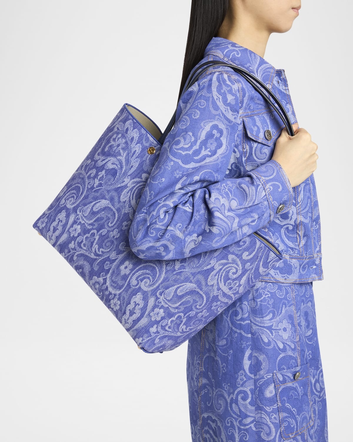 Essential Medium Paisley Jacquard Shopper Tote Bag - 2