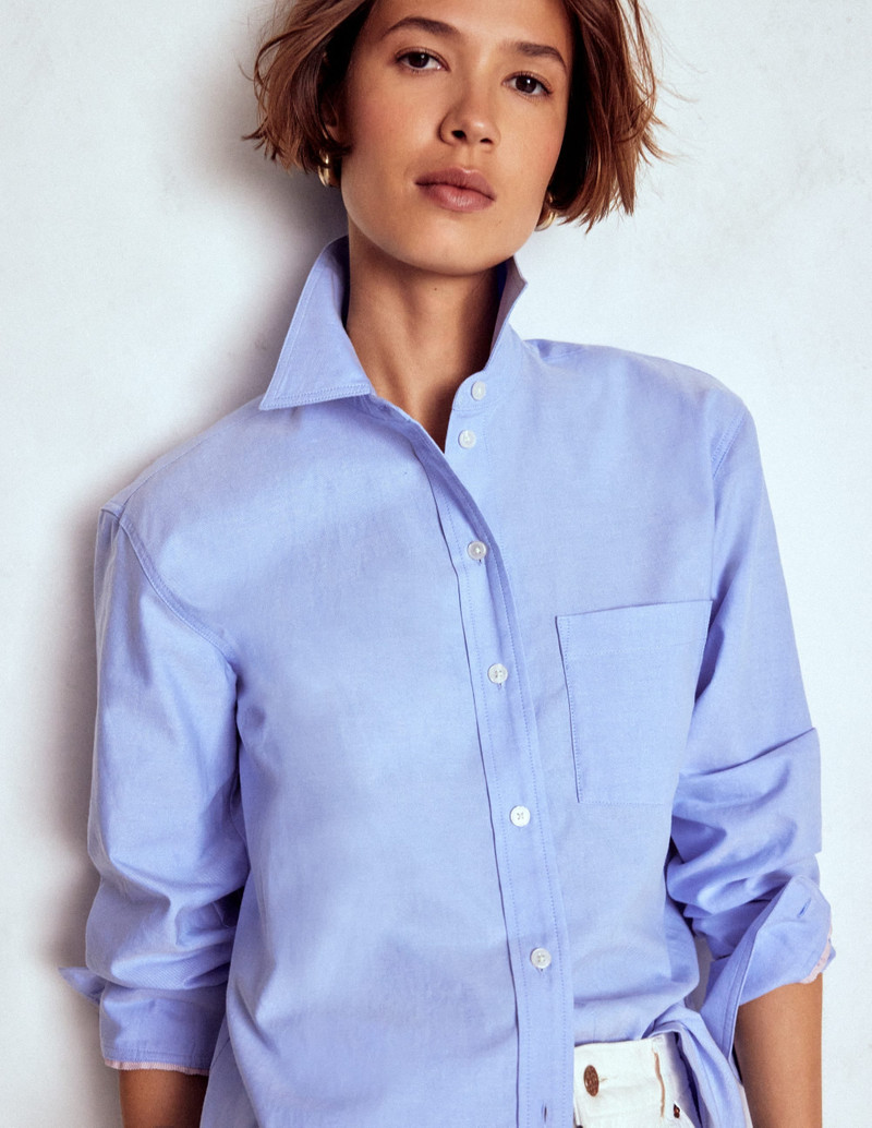 Sadie Relaxed Cotton Shirt-Blue Oxford 4