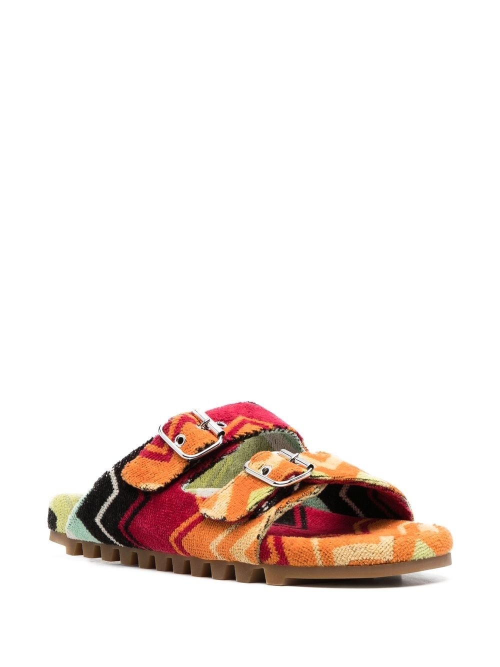 zigzag-print buckled sandals - 2