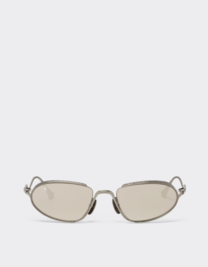 Ferrari sunglasses in silver-tone titanium with grey lenses 1