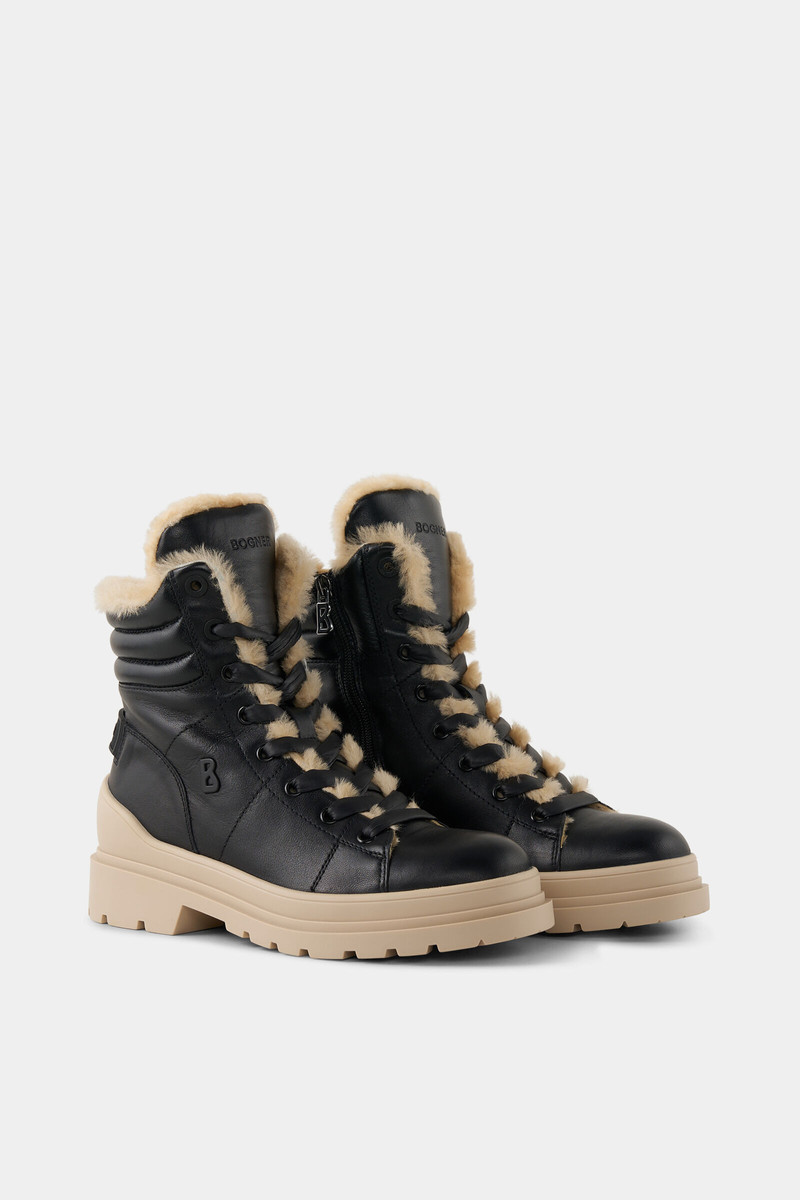 Mid boots St.Moritz with spikes in Black/beige 4