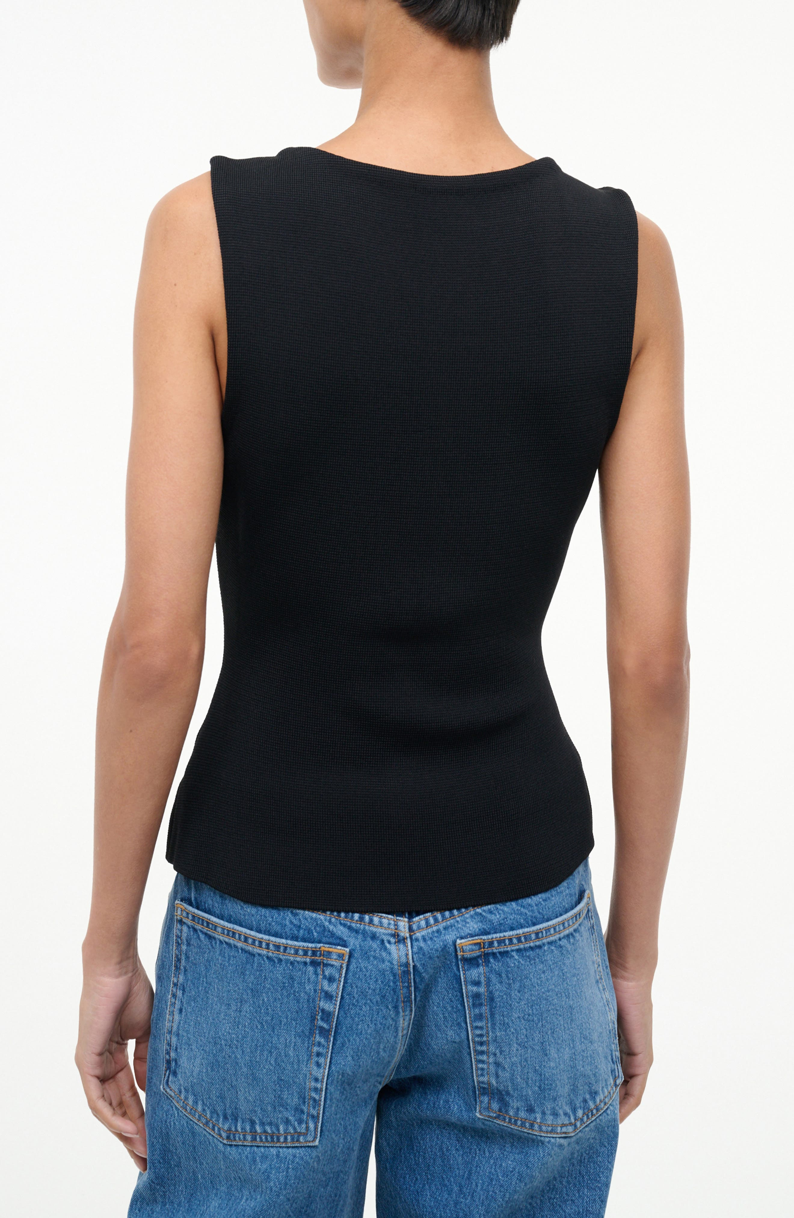 STAUD Marisa Square Neck Top in Black at Nordstrom - 2