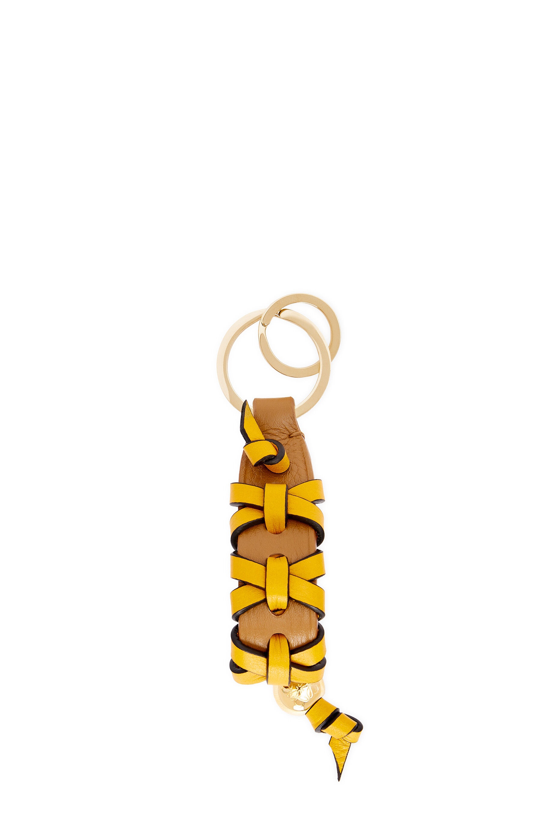 Cross braided keyring in classic calfskin - 1