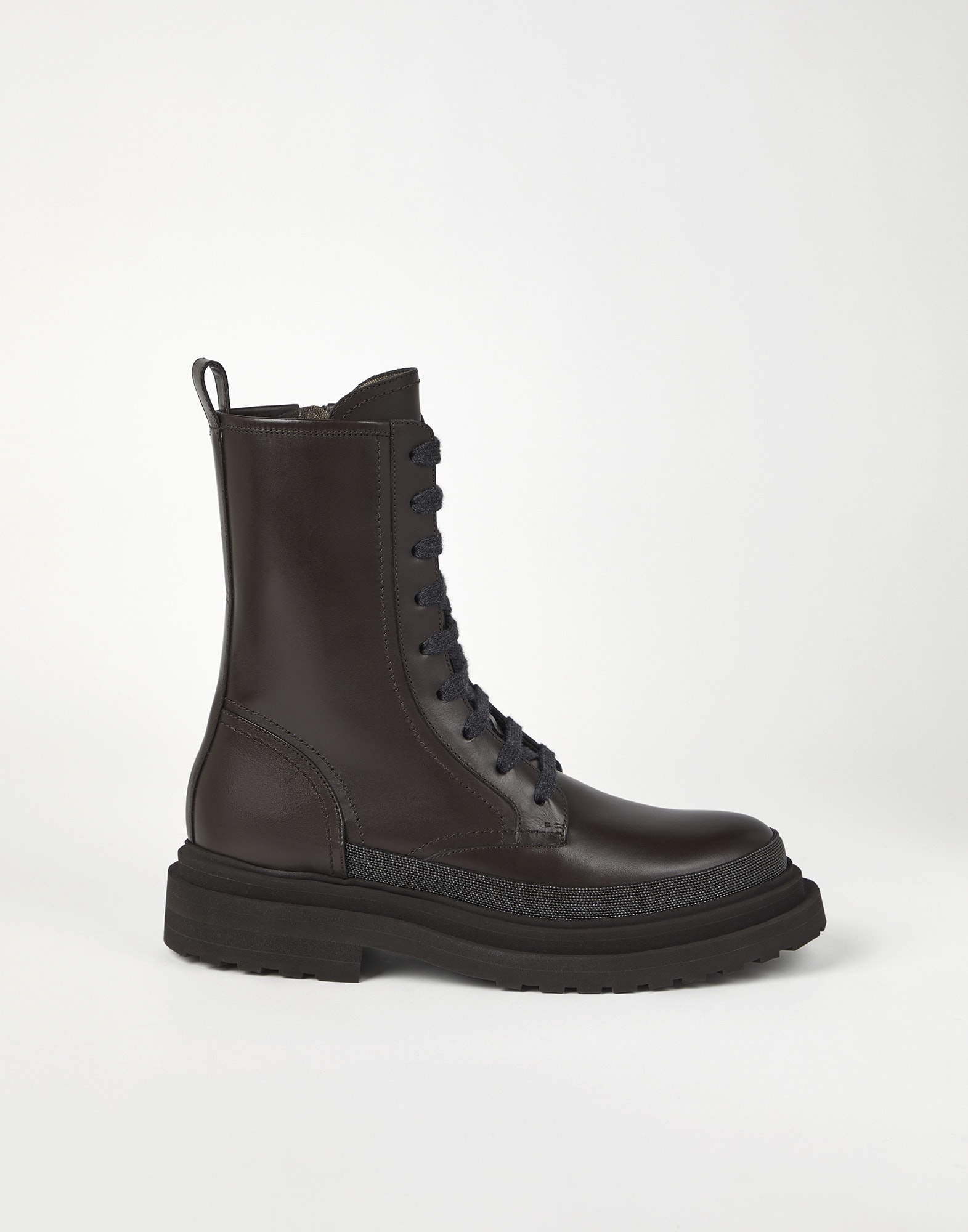 Matte calfskin boots with precious contour - 5