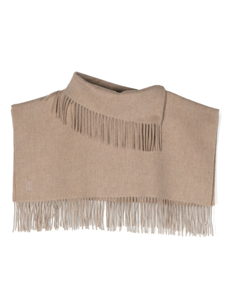 fringed wool cropped poncho 1