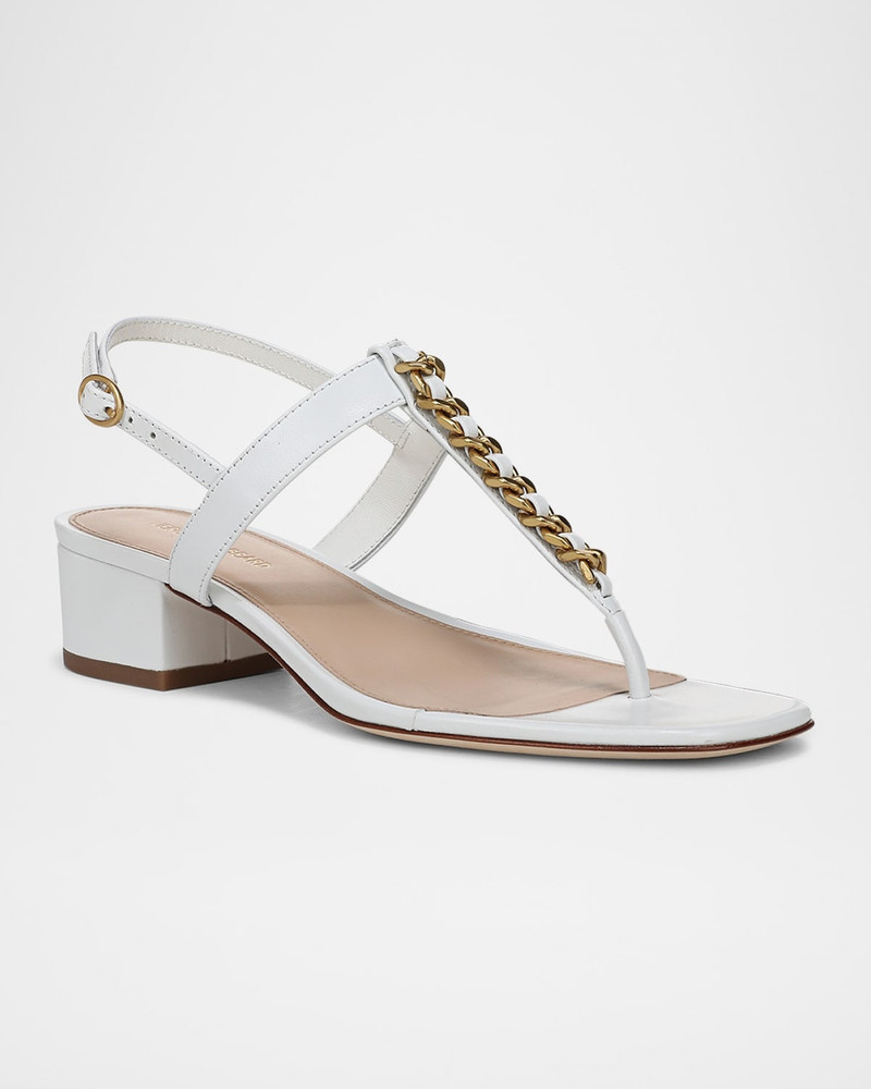 VERONICA BEARD Andie Leather Chain Slingback Sandals outlook