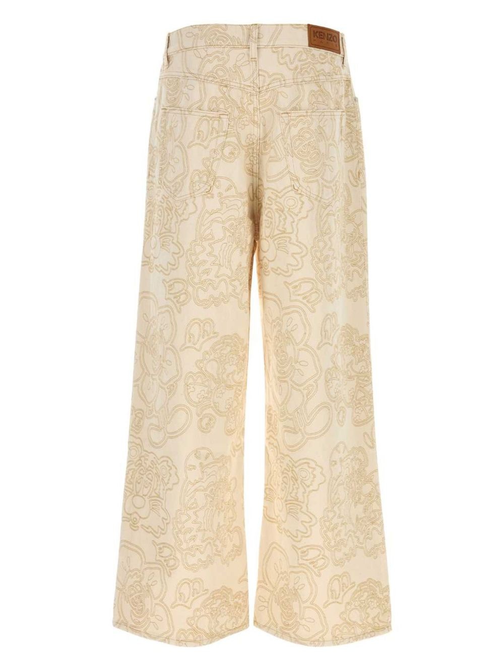 embroidered wide-leg jeans - 2