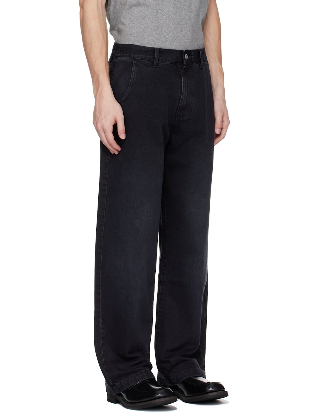 Black Straight Cut Jeans - 2