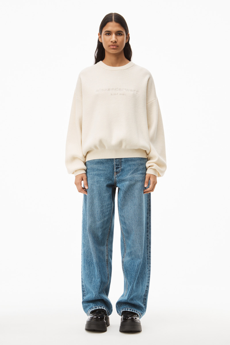 Alexander Wang LOGO PULLOVER IN BOILED WOOL outlook