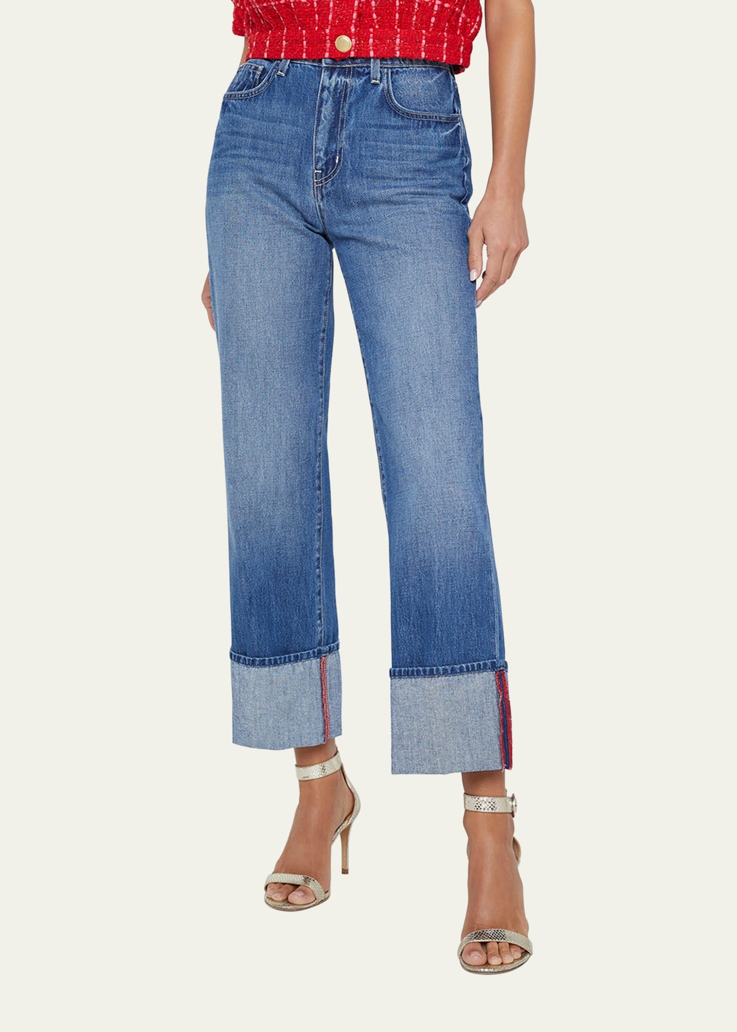Leighton Ultra High-Rise Cuffed Stovepipe Jeans - 4