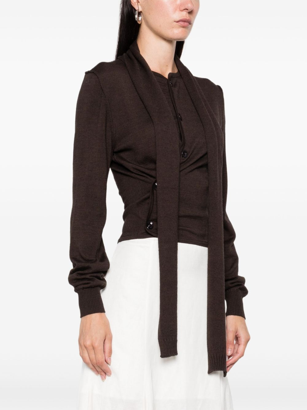 tie-neck button-detail top - 3