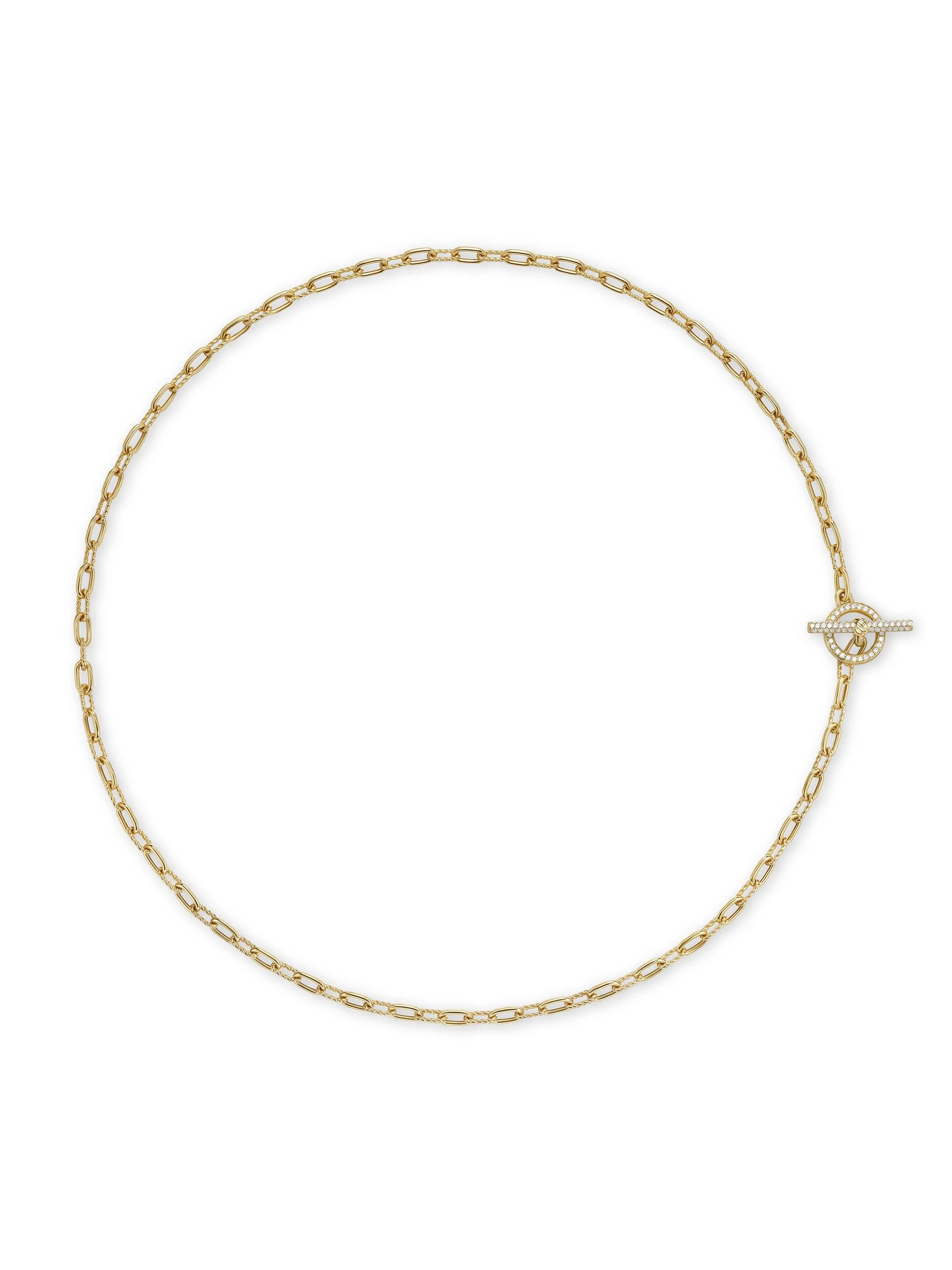 Women's Madison Pavé Diamond Toggle Chain Necklace in 18K Yellow Gold, 3MM - Diamond - 1