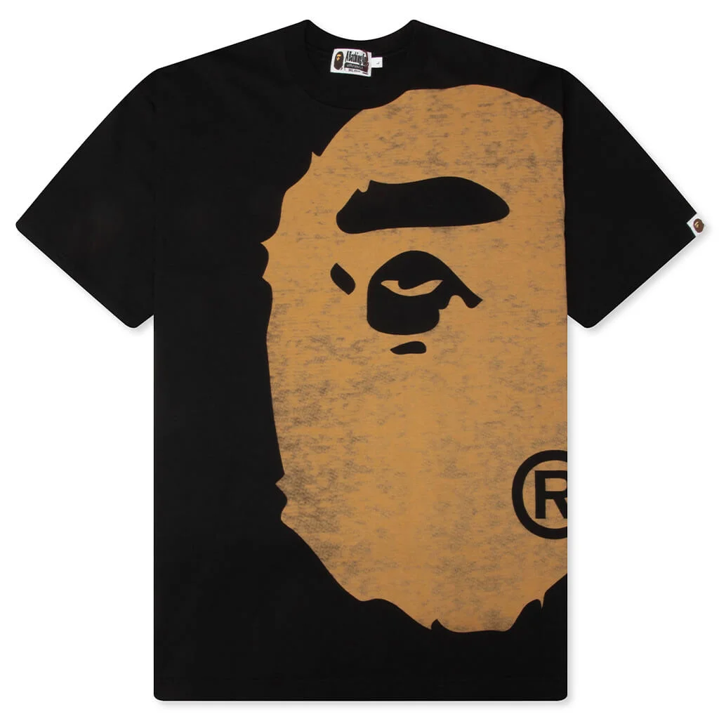 BLEACHED BIG APE HEAD RELAXED FIT TEE - BLACK - 1