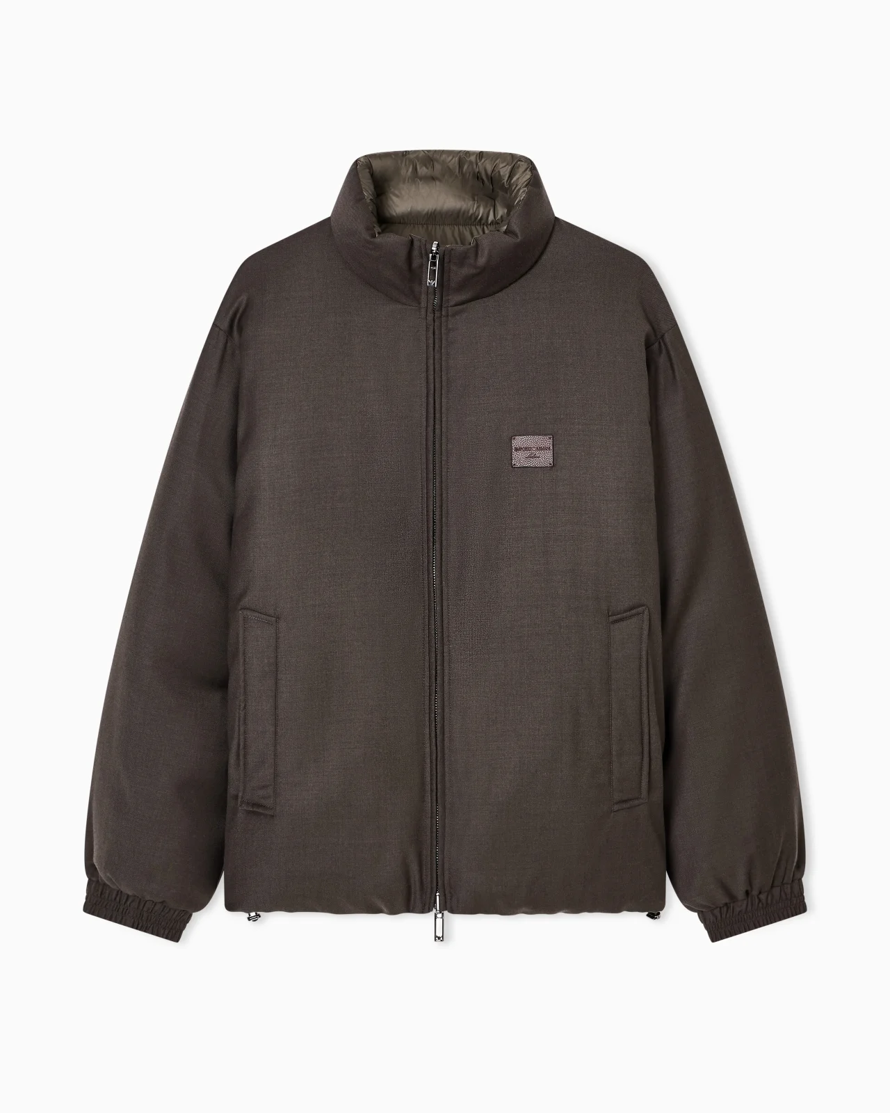 REVERSIBLE WOOL-BLEND TWILL DOWN JACKET - 1