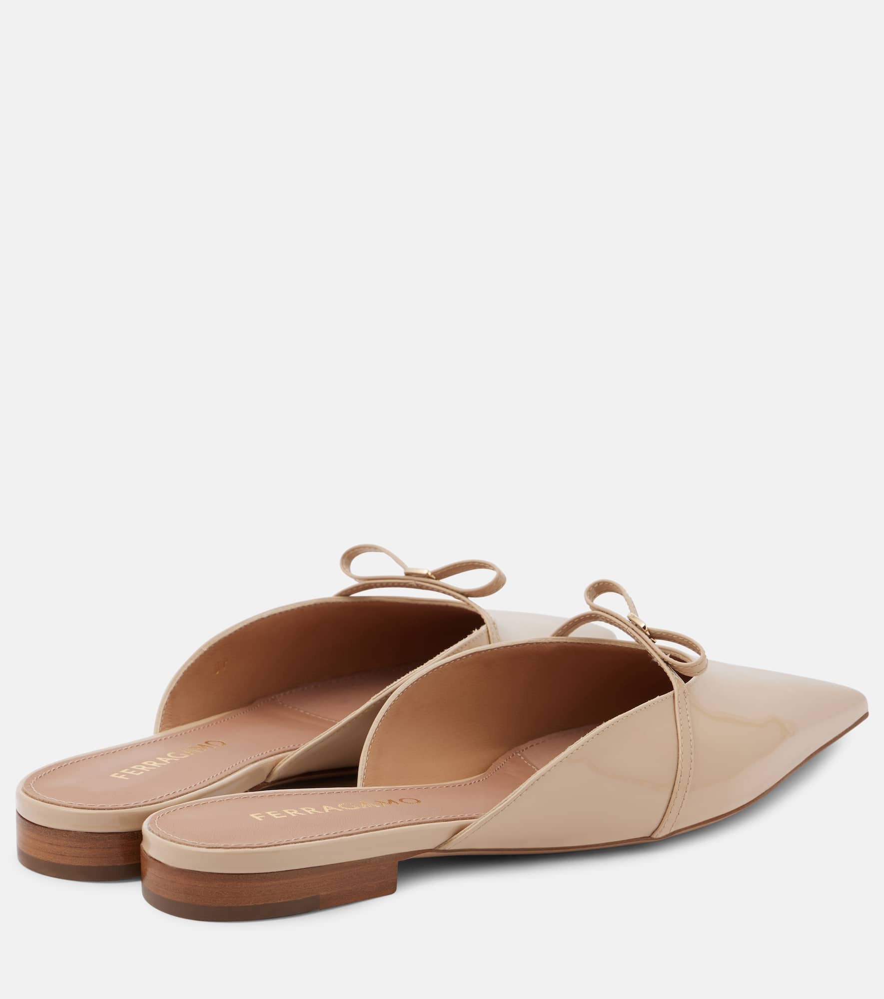 Bow-detail patent leather mules - 2