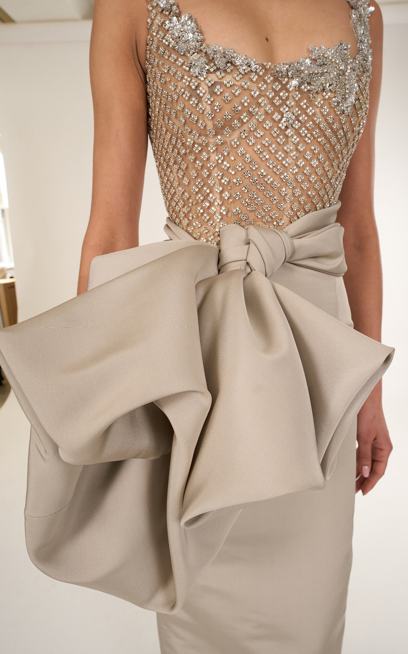 Draped Faille Gown light grey 7