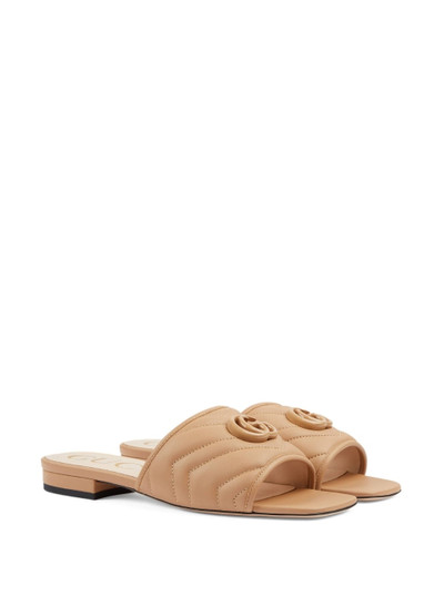 GUCCI Double G quilted leather sandals outlook