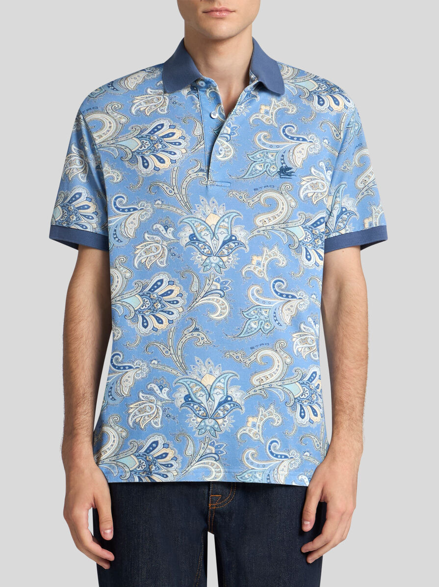 FLORAL PAISLEY COTTON POLO SHIRT - 2
