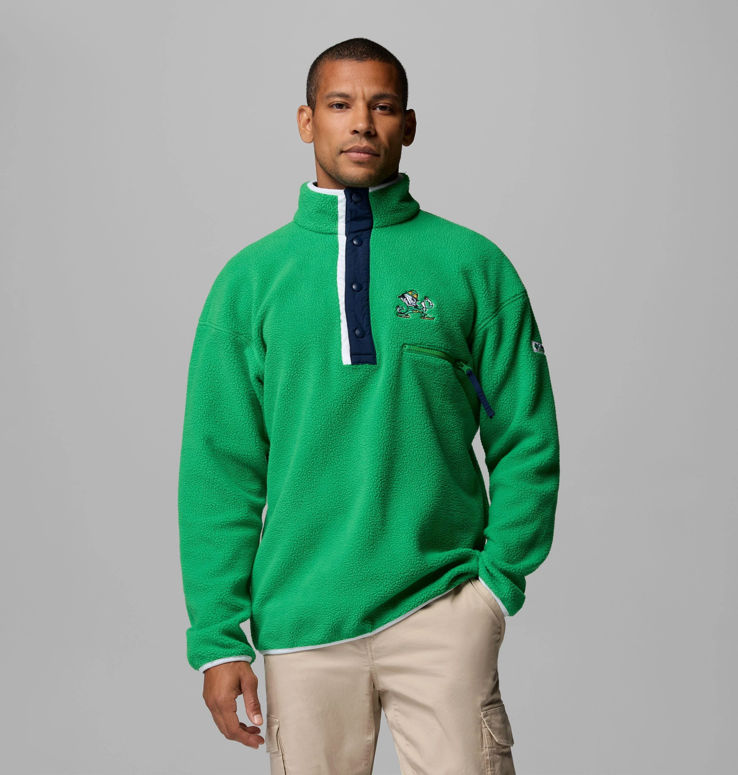 Men's Collegiate Helvetia Half Snap Fleece - Notre Dame - 1