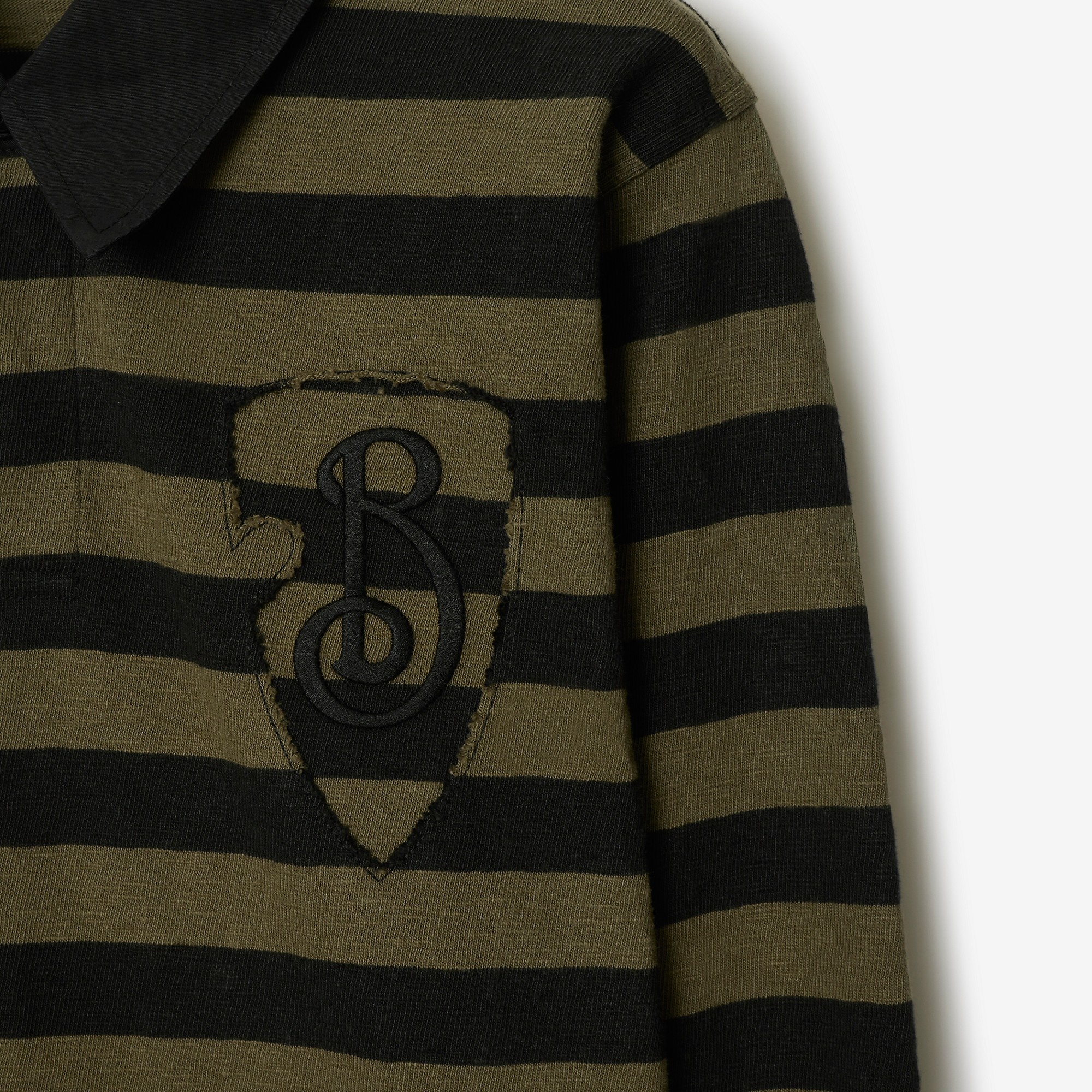 Long-sleeve Striped Cotton Polo Shirt - 5